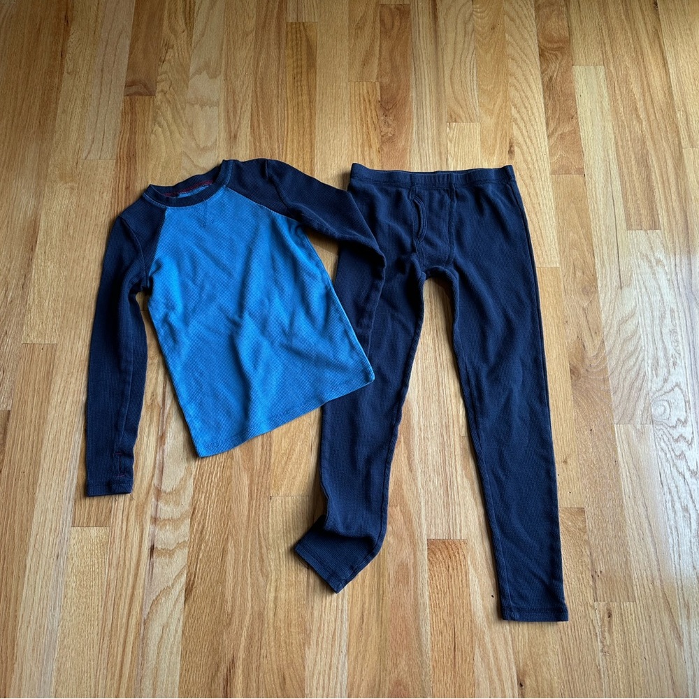 Cuddl Duds Kids Pajama Set in Blue and Black